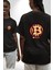 Dijital Devrim Bitcoin Kripto Paranın Yükselişi Siyah Oversize Kadın Erkek Ön ve Sırt Baskılı Tişört 4