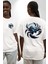 Yengeç Burçu Özel Tasarım Beyaz Oversize Kadın Erkek Ön ve Sırt Baskılı Tişört 4