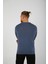 Brg Indigo Melanj Renk Desenli Erkek Slim Fit Triko-Kazak 6