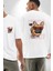 Need A Hand Baskılı Komik ve Şirin Tasarım Beyaz Oversize Kadın Erkek Ön ve Sırt Baskılı Tişört 4