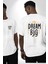 Hayallerine Sarıl Dream Big Temalı Beyaz Oversize Kadın Erkek Ön ve Sırt Baskılı Tişört 4