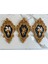 Melek ve Çiçek Dekoratif Duvar Tablosu 3 Lü Set (42CM) Gold,siyah 2