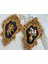 Melek ve Çiçek Dekoratif Duvar Tablosu 3 Lü Set (42CM) Gold,siyah 3