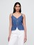 Kadın Denim Mavi Denim Peplum Cami 1
