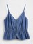 Kadın Denim Mavi Denim Peplum Cami 2