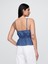 Kadın Denim Mavi Denim Peplum Cami 3