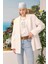 Modal Bol Kesim Blazer Ceket Beyaz 1