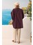 Pile Detaylı Gömlek Bordo 3