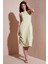 Bisiklet Yaka Regular Fit Cepli Pileli Midi Elbise Bayan Elbise 6051963 2