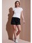 Streç Pamuklu Mom Fit Yüksek Bel Mini Kot Short Bayan Short 25Y0188K1 1