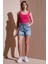 Streç Pamuklu Mom Fit Yüksek Bel Mini Kot Short Bayan Short 25Y0188K1 1