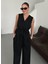 Siyah Miranda Kumaş Yelek Pantolon Takım 3