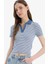 Yeni Sezon Fitted Polo Yaka Çizgili Fitilli Kaşkorse Kısa Kollu Tişört 1
