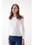 Bisiklet Yaka Beyaz Basic Uzun Kol Body / Bluz 4
