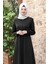 Nisa Fermuarlı Ferace Siyah SN58 3