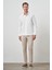 Erkek Kırık Beyaz Slim Fit Italyan Yaka Gömlek 2