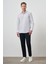 Erkek Beyaz Pamuk Trend Slim Fit Sert Yaka Gömlek 2