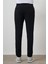 Erkek Lacivert Trend Slim Fit Ipli Jogger Pantolon 5