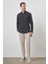 Erkek Siyah Pamuk Trend Slim Fit Sert Yaka Gömlek 2