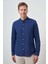 Erkek Indigo Keten Trend Dynamic Fit Düğmeli Yaka Gömlek 1