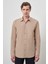 Erkek Bej Pamuk Trend Slim Fit Sert Yaka Gömlek 1