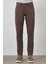 Erkek Kahve Pamuk 5 Cep Slim Fit Jean Kot Pantolon 1
