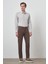 Erkek Kahve Pamuk 5 Cep Slim Fit Jean Kot Pantolon 2