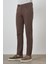 Erkek Kahve Pamuk 5 Cep Slim Fit Jean Kot Pantolon 4