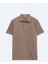 Kahverengi Polo Yaka Pamuk Karışımlı T-Shirt 1