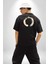 Zen Çemberi Sonsuz Denge ve Huzur Yoga Siyah Oversize Kadın Erkek Ön ve Sırt Baskılı Tişört 5