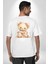 Çiçek Desenli Kawaii Ayıcık Beyaz Oversize Kadın Erkek Ön ve Sırt Baskılı Tişört 2