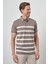 Erkek Vizon Trend Rınger Polo Yaka T-Shirt 4