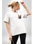 Güneş Gözlüklü Asi Tavşan Beyaz Oversize Kadın Erkek Ön ve Sırt Baskılı Tişört 3