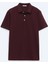 Bordo Polo Yaka Pamuk Karışımlı T-Shirt 1