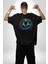 Nu Kaos ve Ilksel Su Tanrısı Mısır Siyah Oversize Kadın Erkek Ön ve Sırt Baskılı Tişört 2