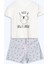 Lcw Dream Bisiklet Yaka Baskılı Kadın Şortlu Pijama Takımı (S5) 5