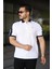 Erkek Polo Yaka Beyaz Şerit Detaylı Regular Fit Tişört - 2530 1