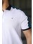 Erkek Polo Yaka Beyaz Şerit Detaylı Regular Fit Tişört - 2530 2