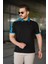 Erkek Polo Yaka Siyah Şerit Detaylı Regular Fit Tişört - 2530 1