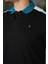 Erkek Polo Yaka Siyah Şerit Detaylı Regular Fit Tişört - 2530 3