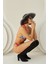 Siyah Beyaz Leaf Pattern Üçgen Bikini Takım 1