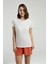 Kadın Beyaz Bisiklet Yaka Kısa Kol Şortlu Pijama Takım 4