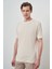 Erkek Bej Trend Bisiklet Yaka T-Shirt 3