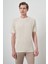 Erkek Bej Trend Bisiklet Yaka T-Shirt 4
