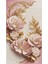 |pembe Gold Soft Gül Soyut Kombini |çerçeveli Cam Tablo 3lü Dikey 4