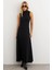 Kadın Siyah Basic Maxi Elbise TF29 1