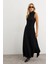 Kadın Siyah Basic Maxi Elbise TF29 5