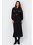Kadın Siyah Kemerli Maxi Gömlek Elbise MASF17 2