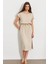 Kadın Taş Beli Büzülebilir Midi Elbise MURO1193 1