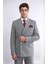 Çizgili Kruvaze Düğme Detaylı Gri Erkek Takım Elbise - Wessi 3